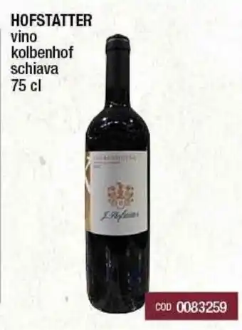 Gruppo di Palo Hofstatter Vino Kolbenhof schiava 75cl offerta