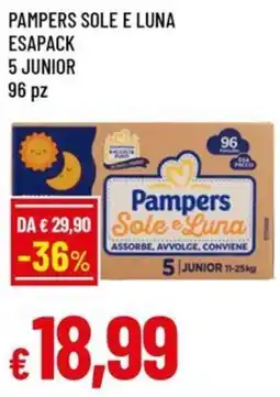 Famila PAMPERS SOLE E LUNA ESAPACK 5 JUNIOR 96 pz offerta