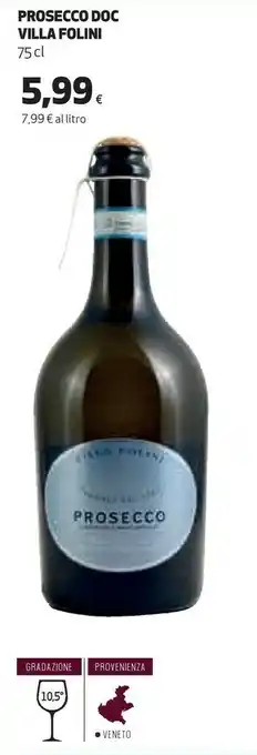 Coop Villa folini prosecco 750 ml offerta