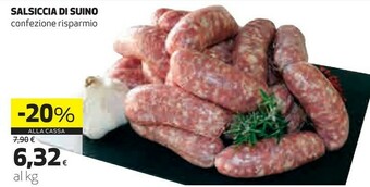 Ipercoop Salsiccia di suino offerta