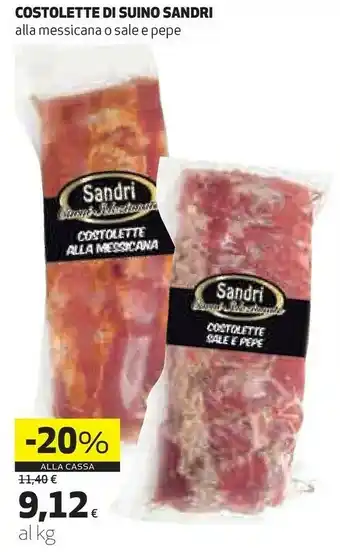 Ipercoop Costolette di suino offerta