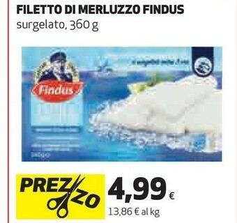 Ipercoop Findus filetti di merluzzo offerta