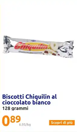 Action Biscotti Chiquilin al cioccolato bianco 128 grammi offerta