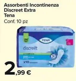 Carrefour Market Assorbenti Incontinenza Discreet Extra Tena Conf. 10 pz offerta
