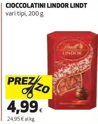 Ipercoop Lindt cioccolatini lindor offerta