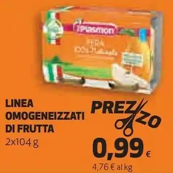 Ipercoop Plasmon omogeneizzati di frutta offerta
