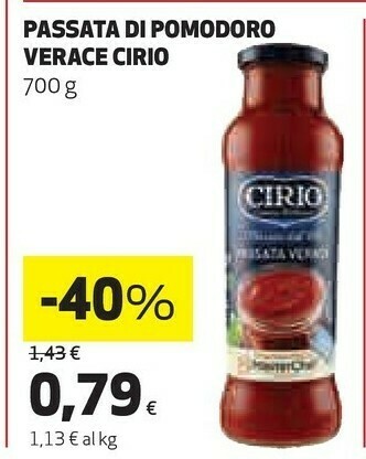 Ipercoop Passata di pomodoro verace offerta