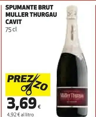 Ipercoop Spumante brut muller thurgau cavit offerta