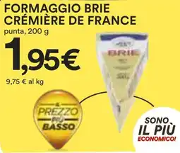 FORMAGGIO BRIE CRÉMIÈRE DE FRANCE punta, 200 g