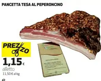 Ipercoop Pancetta tesa al peperoncino offerta