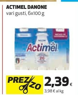 Ipercoop Actimel bianco 600 g(ml) offerta