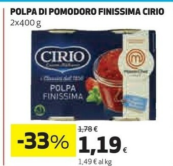 Ipercoop Polpa di pomodoro finissima offerta