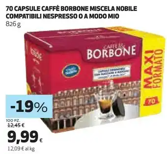 Ipercoop 70 capsule miscela nobile compatibili nespresso offerta