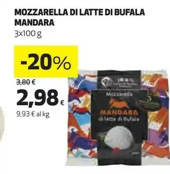 Ipercoop Mandara - mozzarella di latte di bufala offerta