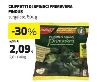 Ipercoop Ciuffetti di spinaci primavera offerta