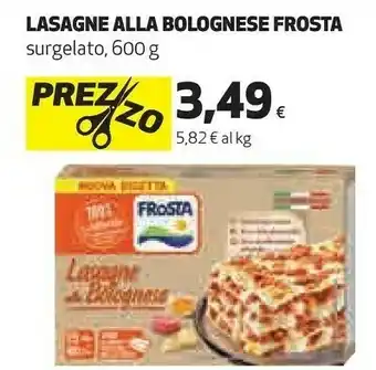Ipercoop Frosta lasagne alla bolognese offerta