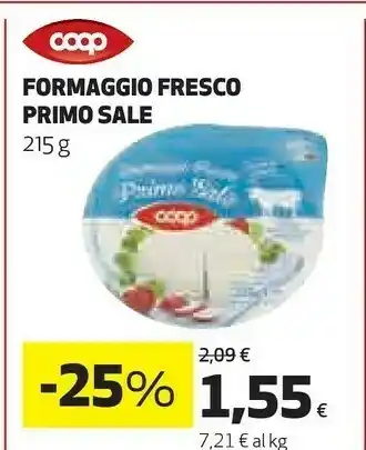 Coop Formaggio fresco primo sale offerta