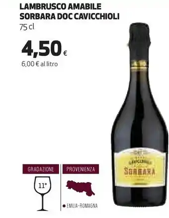 Coop Lambrusco amabile sorbara doc offerta