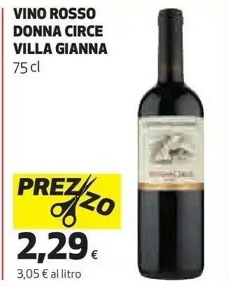 Coop Villa gianna vino rosso donna circe offerta