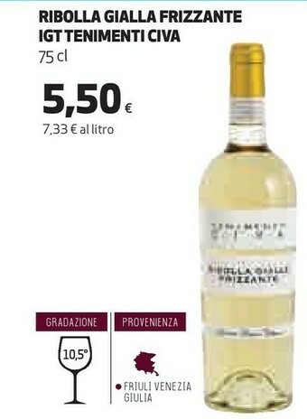 Coop Tenimenti civa ribolla gialla frizzante igt offerta