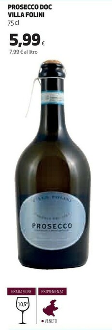 Coop Villa folini prosecco 750 ml offerta