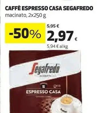 Coop Segafredo espresso casa 250 g offerta