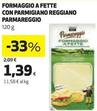 Coop Parmareggio formaggio a fette con parmigiano reggiano offerta