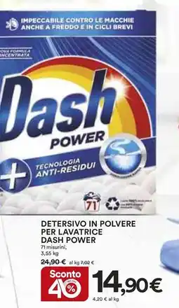 Ipercoop DETERSIVO IN POLVERE PER LAVATRICE DASH POWER 71 misurini offerta