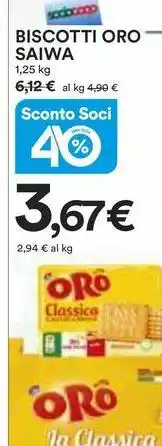 Ipercoop BISCOTTI ORO SAIWA offerta