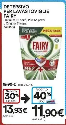 Ipercoop DETERSIVO PER LAVASTOVIGLIE FAIRY offerta