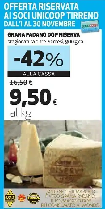 Coop Grana padano dop riserva offerta