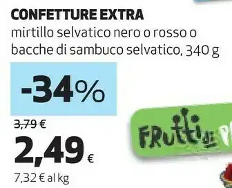 Coop Frutti di pace - confettura extra di mirtillo nero selvatico 340 g(ml) offerta