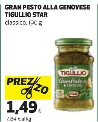 Coop Gran pesto alla genovese delicato e cremoso tigullio 190 g(ml) offerta