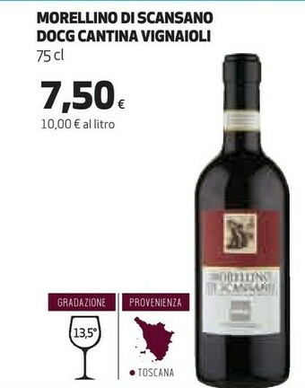 Coop Morellino di scansano 750 g(ml) offerta