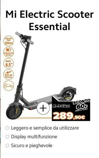 Expert Xiaomi mi electric scooter essential 20 km/h alluminio offerta