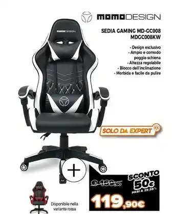 Expert Momodesign sedia gaming md-gc008 offerta