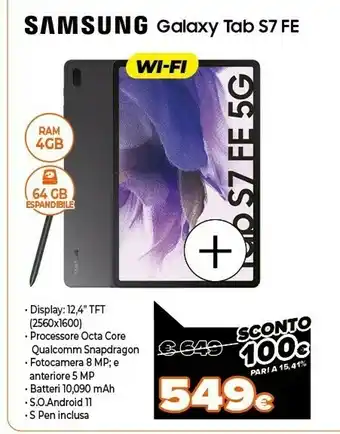 Expert Galaxy tab s7 fe offerta
