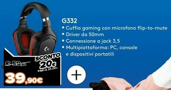Expert Logitech g g332 cuffia padiglione auricolare nero, rosso offerta