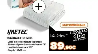 Expert Imetec scaldaletto 16803 matrimoniale offerta