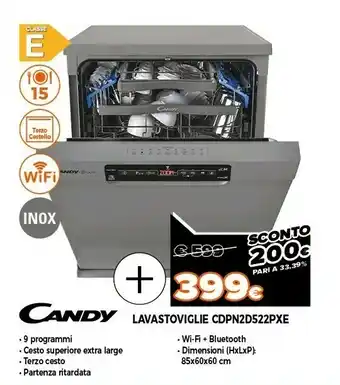 Expert Brava cdpn 2d522px/e lavastoviglie libera installazione 15 coperti offerta