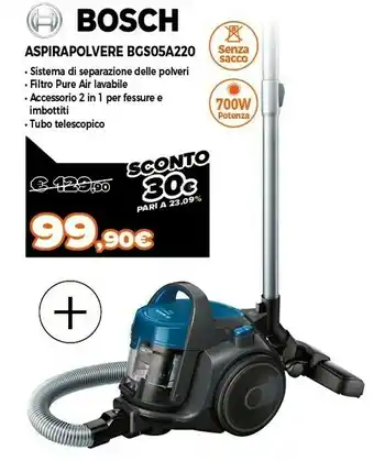 Expert Bgs05a220 aspirapolvere 700 w a cilindro secco senza sacchetto offerta