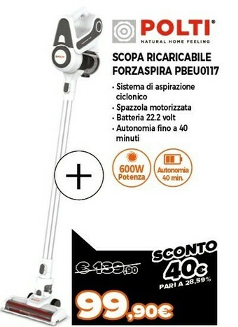Expert Scopa ricaricabile forzaspira pbeu0117 offerta