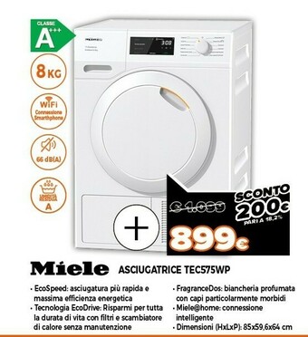 Expert Miele asciugatrice tec575wp offerta