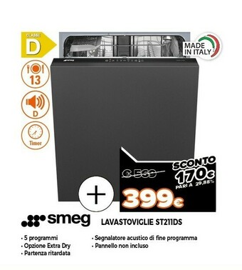 Expert Smeg lavastoviglie st211ds offerta