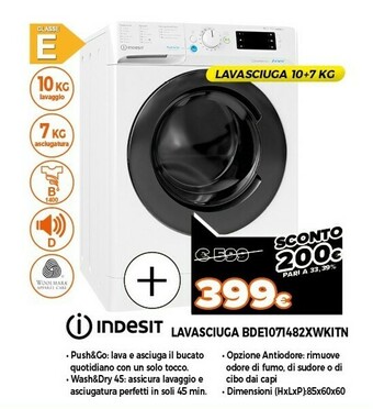 Expert Bde 1071482x wk it n lavasciuga libera installazione caricamento frontale bianco e offerta