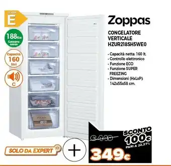 Expert Zoppas congelatore hzur218sh5we0 offerta