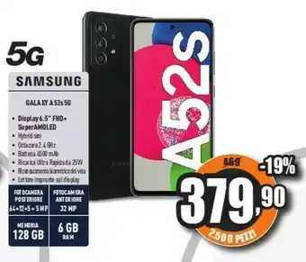 Unieuro Galaxy a52s 5g sm-a528 16,5 cm (6.5") dual sim ibrida usb tipo-c 6 gb 128 gb 4500 mah nero offerta
