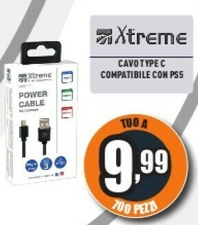 Unieuro Xtreme cavo type c compatibile con ps5 offerta