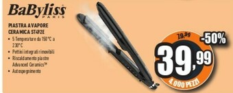 Unieuro St492e messa in piega piastra per capelli vapore nero 2,5 m offerta