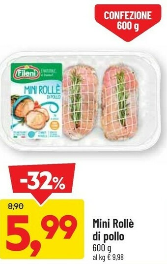 DPiù Mini rolle di pollo offerta